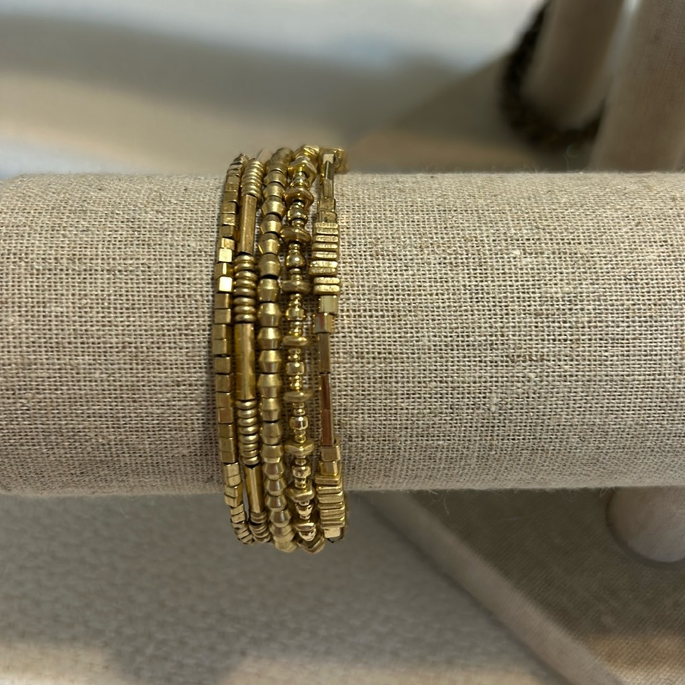 Stella & Stella Celine Bracelet Gold Beaded Wrap Bracelet